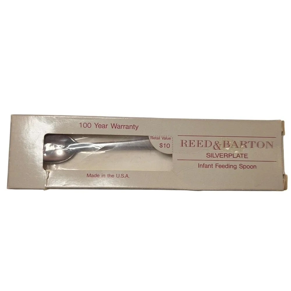 Reed & Barton Silverplate Infant Feeding Spoon NIB set of 2 Made in‎ USA